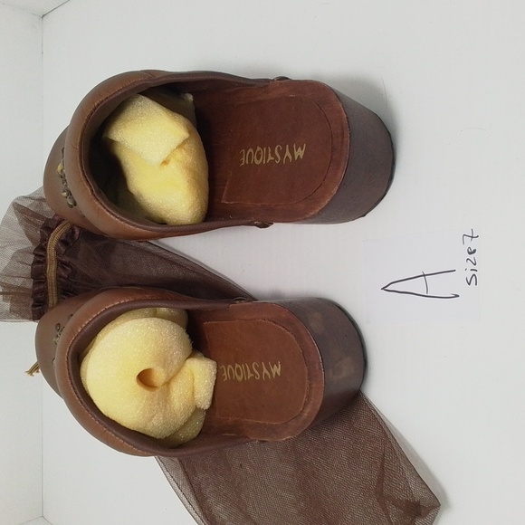 Mystique Boutique Brown Tiger Stones Studded Clogs Size 7 NEW ❌ SALE ❌ - Picture 4 of 8